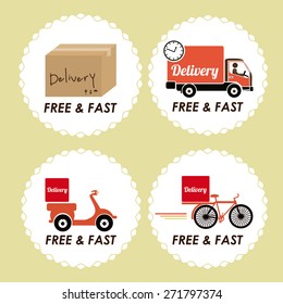 Delivery  design over brown background, vector illustration