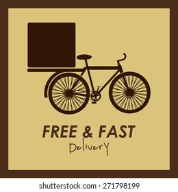 Delivery  design over brown background, vector illustration