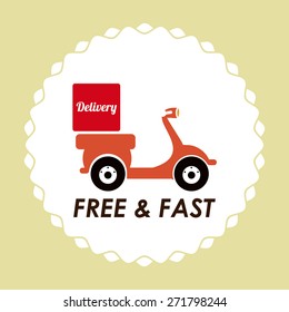 Delivery  design over brown background, vector illustration