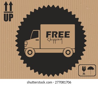 Delivery design over brown background, vector illustration