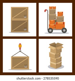 Delivery design over brown background, vector illustration