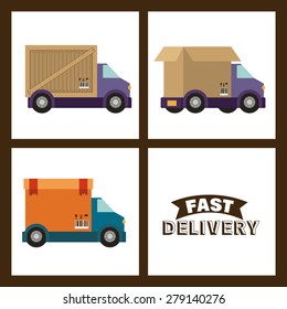 Delivery design over brown background, vector illustration