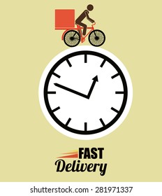 Delivery design over brown background, vector illustration