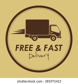 Delivery design over brown background, vector illustration