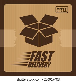 Delivery design over brown background, vector illustration.