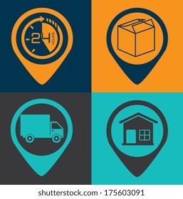 delivery design over colors background vector illustration