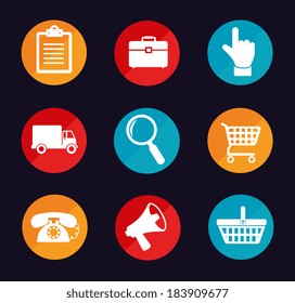 Delivery design over dark background, vector illustration