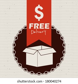 delivery design over  dotted background vector illustration
