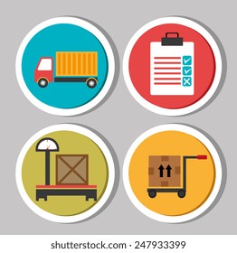 Delivery design over gray background, vector illustration.
