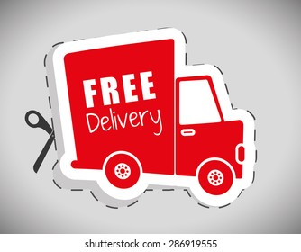 Delivery design over gray background, vector illustration.