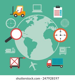 Delivery design over green background, vector illustration.