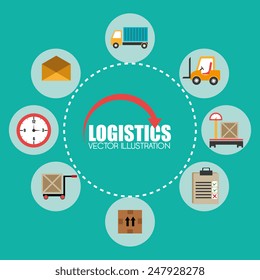 Delivery design over green background, vector illustration.