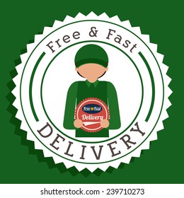 Delivery design over green background,vector illustration.