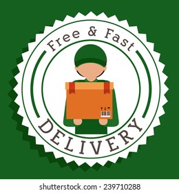 Delivery design over green background,vector illustration.