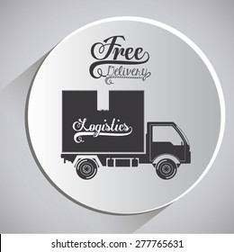 Delivery design over grey background, vector illustration