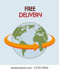 delivery design over lineal background vector illustration