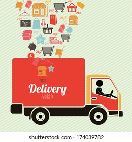 delivery design over lineal background vector illustration