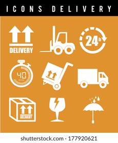 delivery design over orange   background vector illustration