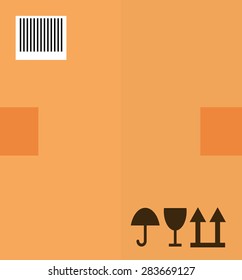 Delivery design over package background, vector illustration