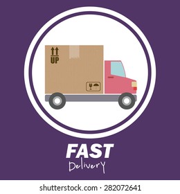 Delivery design over purple background, vector illustration