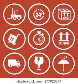 delivery design over red  background vector illustration