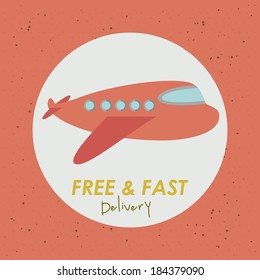Delivery design over red background, vector illustration