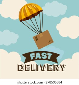 Delivery design over sky background, vector illustration