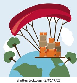 Delivery design over sky background, vector illustration