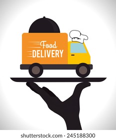 Delivery design over white background, vector illustration.