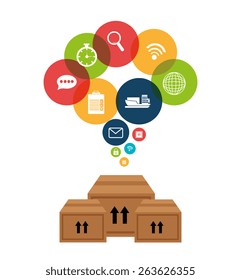 Delivery design over white background, vector illustration.