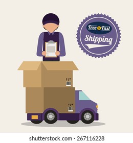 Delivery design over white background, vector illustration