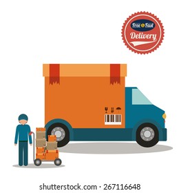 Delivery design over white background, vector illustration