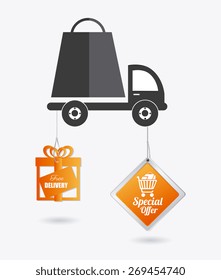 Delivery design over white background, vector illustration.