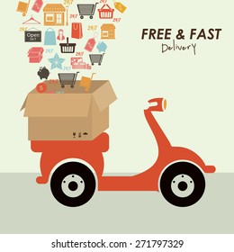 Delivery  design over white background, vector illustration