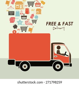 Delivery  design over white background, vector illustration