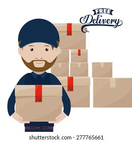Delivery design over white background, vector illustration