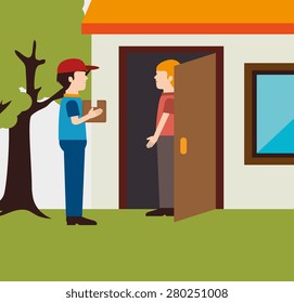Delivery design over white background, vector illustration.