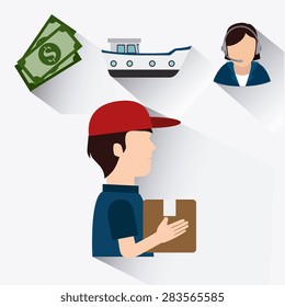 Delivery design over white background, vector illustration.