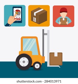Delivery design over white background, vector illustration.