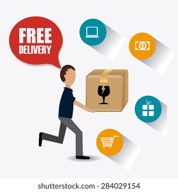 Delivery design over white background, vector illustration.