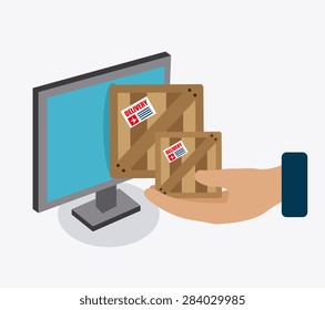 Delivery design over white background, vector illustration.