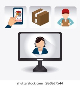 Delivery design over white background, vector illustration.