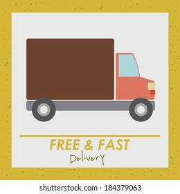 Delivery design over yellow background, vector illustration