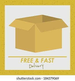 Delivery design over yellow background, vector illustration
