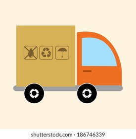 Delivery design over yellow background, vector illustration