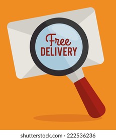 Delivery design over yellow background, vector illustration 