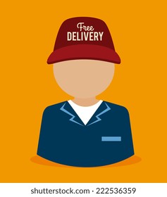 Delivery design over yellow background, vector illustration