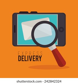 Delivery design over yellow background, vector illustration.