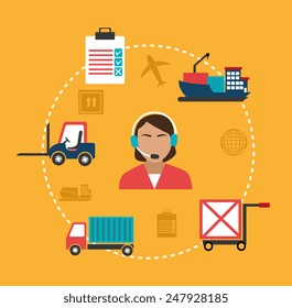 Delivery design over yellow background, vector illustration.