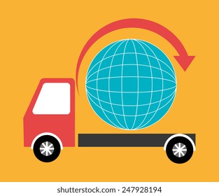 Delivery design over yellow background, vector illustration.